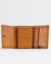 Detroit - Men’s Original Leather Wallet [Smart Card Pop UP] (Croco Almond Brown) - Thumbnail 7