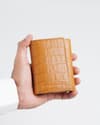 Detroit - Men’s Original Leather Wallet [Smart Card Pop UP] (Croco Almond Brown) - Thumbnail 9