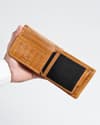 Hudson Men’s Original Leather Wallet (Almond Croco Brown) - Thumbnail 7