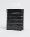 Barcelano - Men’s Original Leather Wallet | One -Click Card Access (Croco Black) - Thumbnail 7