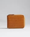 Tokyo Men’s Original Leather Zipper Wallet - (Croco Rich Tan) - Thumbnail 1