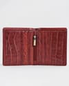 Aubrey - Men’s Original Leather Wallet (Croco Brown & Cherry Blend) - Thumbnail 1