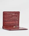 Aubrey - Men’s Original Leather Wallet (Croco Brown & Cherry Blend) - Thumbnail 4