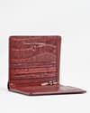 Aubrey - Men’s Original Leather Wallet (Croco Brown & Cherry Blend) - Thumbnail 6