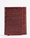Barcelano - Men’s Original Leather Wallet | One-Click Card Access (Croco Brown and Cherry Blend) - Thumbnail 2