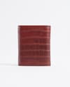 Detroit - Men’s Original Leather [Smart Card Pop UP] Wallet (Croco Brown & Cherry Blend) - Thumbnail 3