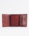 Detroit - Men’s Original Leather [Smart Card Pop UP] Wallet (Croco Brown & Cherry Blend) - Thumbnail 5