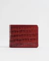 Harvard Men’s Original Leather Wallet (Croco Brown & Cherry Blend) - Thumbnail 1