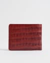 Harvard Men’s Original Leather Wallet (Croco Brown & Cherry Blend) - Thumbnail 5
