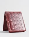 Harvard Men’s Original Leather Wallet (Croco Brown & Cherry Blend) - Thumbnail 6