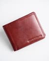 Helston Men’s Original Leather Wallet (Cherry & Brown Blend ) - Thumbnail 1