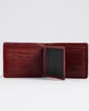 Hudson Men’s Original Leather Wallet (Croco Brown & Cherry Blend) - Thumbnail 4