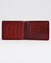 Hudson Men’s Original Leather Wallet (Croco Brown & Cherry Blend) - Thumbnail 5