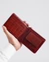 Hudson Men’s Original Leather Wallet (Croco Brown & Cherry Blend) - Thumbnail 7