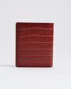 Hyde  Men’s Original Leather Wallet (Croco Brown & Cherry Blend) - Thumbnail 8