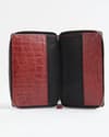 Oliver - Original Leather Sleek Passport  Holder (Croco Brown and Cherry Blend) - Thumbnail 1