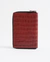 Oliver - Original Leather Sleek Passport  Holder (Croco Brown and Cherry Blend) - Thumbnail 4