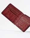 Real Madrid - Men’s Original Sleek Leather Wallet (Croco Brown and Cherry Blend) - Thumbnail 1