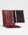 Tanner Men’s Original Leather Wallet (Croco Cherry & Brown Blend ) - Thumbnail 1