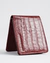 Tanner Men’s Original Leather Wallet (Croco Cherry & Brown Blend ) - Thumbnail 2