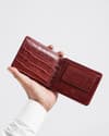 Tanner Men’s Original Leather Wallet (Croco Cherry & Brown Blend ) - Thumbnail 4
