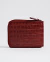 Tokyo Men’s Original Leather Zipper Wallet (Croco Brown & Cherry Blend) - Thumbnail 7