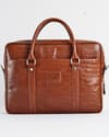 Executive Men's Original Leather Briefcase  (Croco Luxury Brown) - Thumbnail 11
