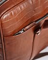 Executive Men's Original Leather Briefcase  (Croco Luxury Brown) - Thumbnail 7