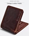 Gift For Men: Personalized Luxury Leather Wallet (Vintage Brown), Belt & Card Holder Set - Thumbnail 3