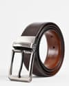 Chicago - Men's Original Leather Belt  Reversible (Shining Brown & Tan) - 28-44 - Thumbnail 6
