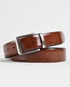 Chicago - Men's Original Leather Belt  Reversible (Shining Brown & Tan) - 28-44 - Thumbnail 1