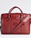 Executive Men's Original Leather Briefcase  (Royal Cherry Salmon) - Thumbnail 3
