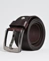 Maverick  - Men's Original Casual Leather Belt  (Brown) - 28-44 - Thumbnail 2