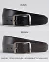 Chelsea Men's Original Leather Belt  Reversible (Black & Brown) - 28-44 - Thumbnail 1