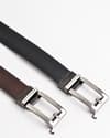 Swiss - Men's Original Leather Belt  Reversible (Salmon Black and Brown) - 28-44 - Thumbnail 7