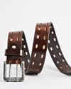 Taiwan Men's Original Leather Belt  (Vintage Brown) - 28-44 - Thumbnail 3