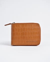 Tokyo Men’s Original Leather Wallet ( Almond Croco Brown)