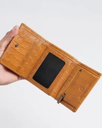 Dublin - Men’s Original Leather Trifold Wallet (Croco Rich Tan)