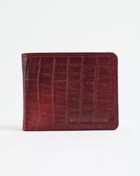 Cambridge Men’s Original Leather Wallet (Croco Cherry & Brown Blend )