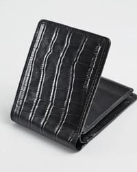Hudson Men’s Original Leather Wallet (Croco Black)