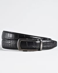 Oxford Men's Original Leather Belt  (Croco Black) - 28-44