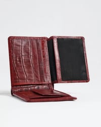 Tanner Men’s Original Leather Wallet (Croco Cherry & Brown Blend )