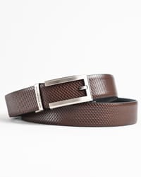 Swiss - Men's Original Leather Belt  Reversible (Salmon Black and Brown) - 28-44