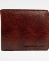 Darry - Men’s Original Leather D Shape Wallet (Brown & Cherry Blend)