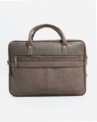 Crown Edition - Men's Executive 100% Original Leather Large Briefcase - Dark Brown