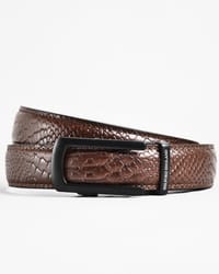 Oxford Men's Original Leather Belt  (Python Brown)  28-44