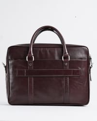 Executive Men's 100% Original Leather Large Briefcase - Cherry