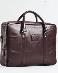 Executive Men's Original Leather Briefcase (Luxury Cherry)