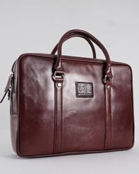 Executive Men's Original Leather Briefcase (Rich Brown)