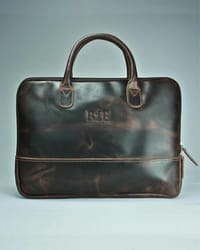 Executive Sleek Series - Men's Original Leather Laptop Bag (Dark Brown)